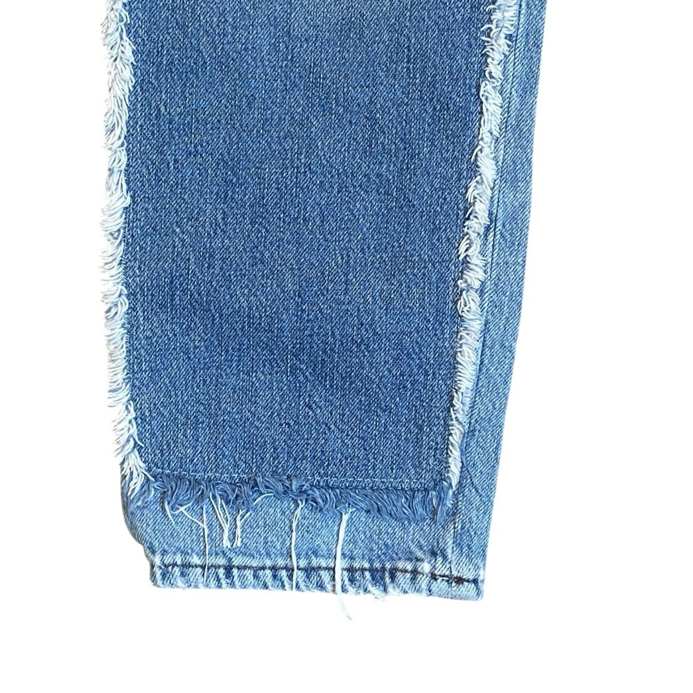 FRAME Layered Look Distressed Straight Jeans Coast Combo Size 27 - Picture 6 of 16